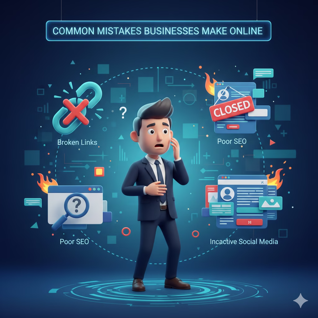 Common mistakes businesses make online that hurt growth and digital presence